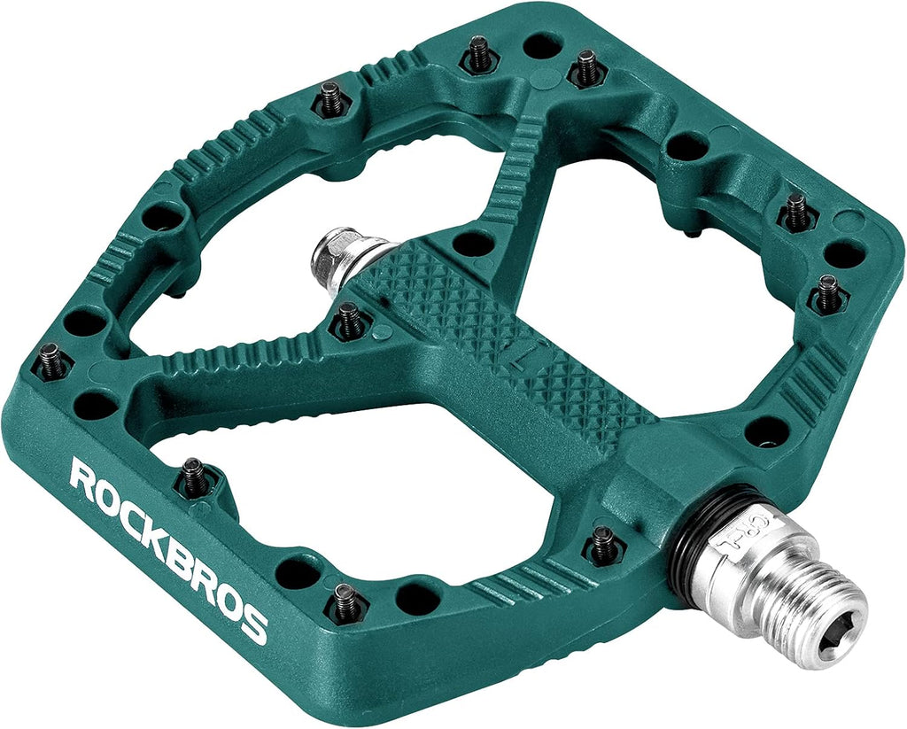 ROCKBROS Pedal de Bicicleta de Nylon MTB Pedal Antideslizante Resistente al Desgaste 9/16’’ Pedales para MTB, Bicicleta de Carretera, Bicicleta Eléctrica