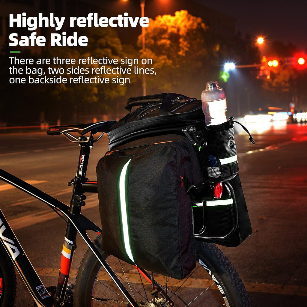 ROCKBROS Bolsa de Bicicleta para Portaequipajes 10-35L Bolsa de Almacenamiento Impermeable para Transporte