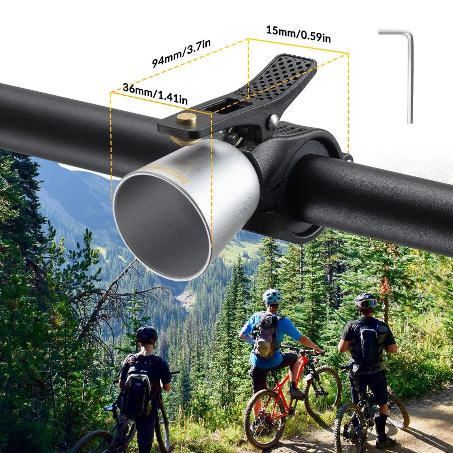 ROCKBROS timbre de bicicleta retro y potente para MTB y bicicletas de carretera, compatible con manubrios de 22–31,8 mm, diseño universal en aleación de cobre, fácil de usar