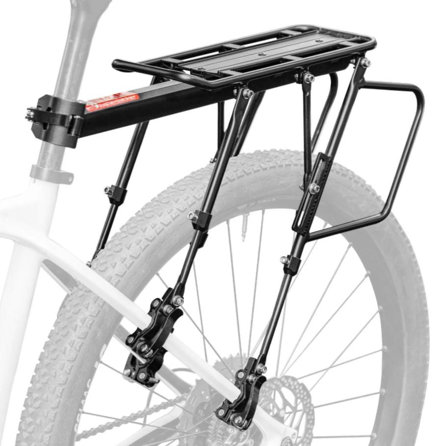 ROCKBROS portapaciente de bicicleta ajustable con cierre rápido y reflector, aleación de aluminio, diámetro de 10,37 mm, capacidad de carga de 75 kg, práctico y rápido para bicicletas de 24–29 inch