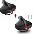 ROCKBROS sillín de espuma viscoelástica anti dolor para bicicleta, 26 x 22 cm, cuero PU impermeable y espuma viscoelástica transpirable y antideslizante, máximo confort para MTB, bicicleta de carretera y e‑bike, diseño reflectante