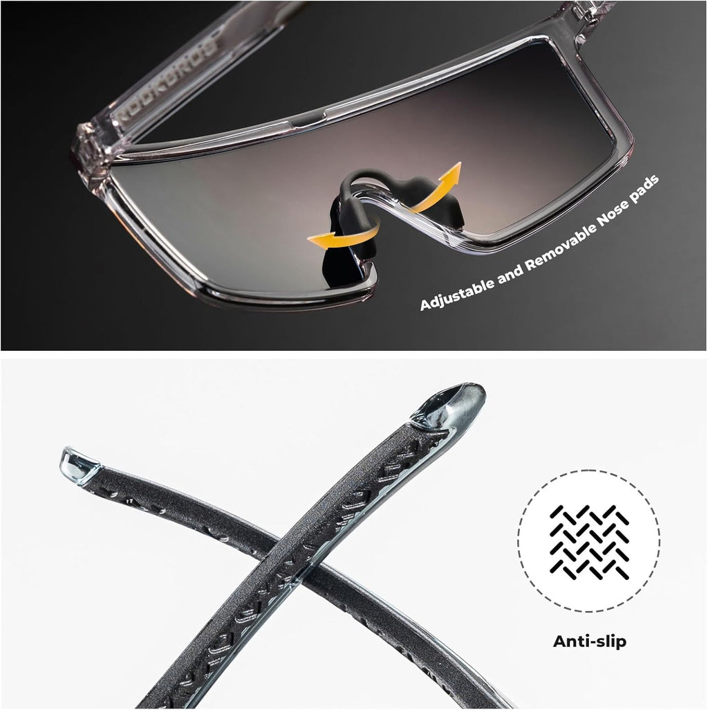 Gafas de ciclismo ROCKBROS con tinte automático para hombres y mujeres, gafas fotocromáticas UV400, gafas deportivas con montura TR90 ultraligeras para bicicleta y MTB, ideales para pesca