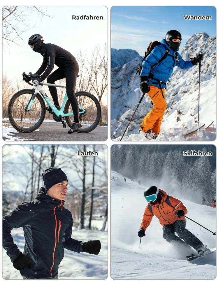 ROCKBROS gorro térmico reversible 2 en 1, gorro de invierno con protección de orejas para bicicleta, esquí y motocicleta, detalles reflectantes para actividades nocturnas, mitze