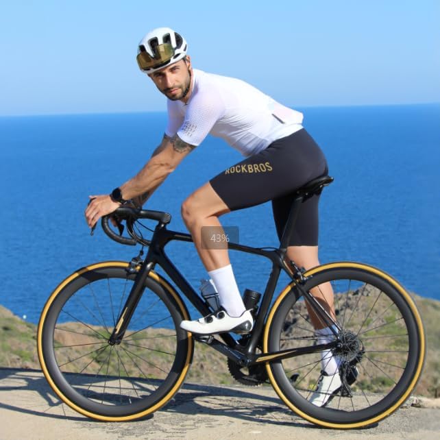 ROCKBROS shorts de ciclista con bragueta para hombre, sin costuras, acolchados, transpirables y elásticos, reflectantes, adecuados para bicicleta de carretera y MTB