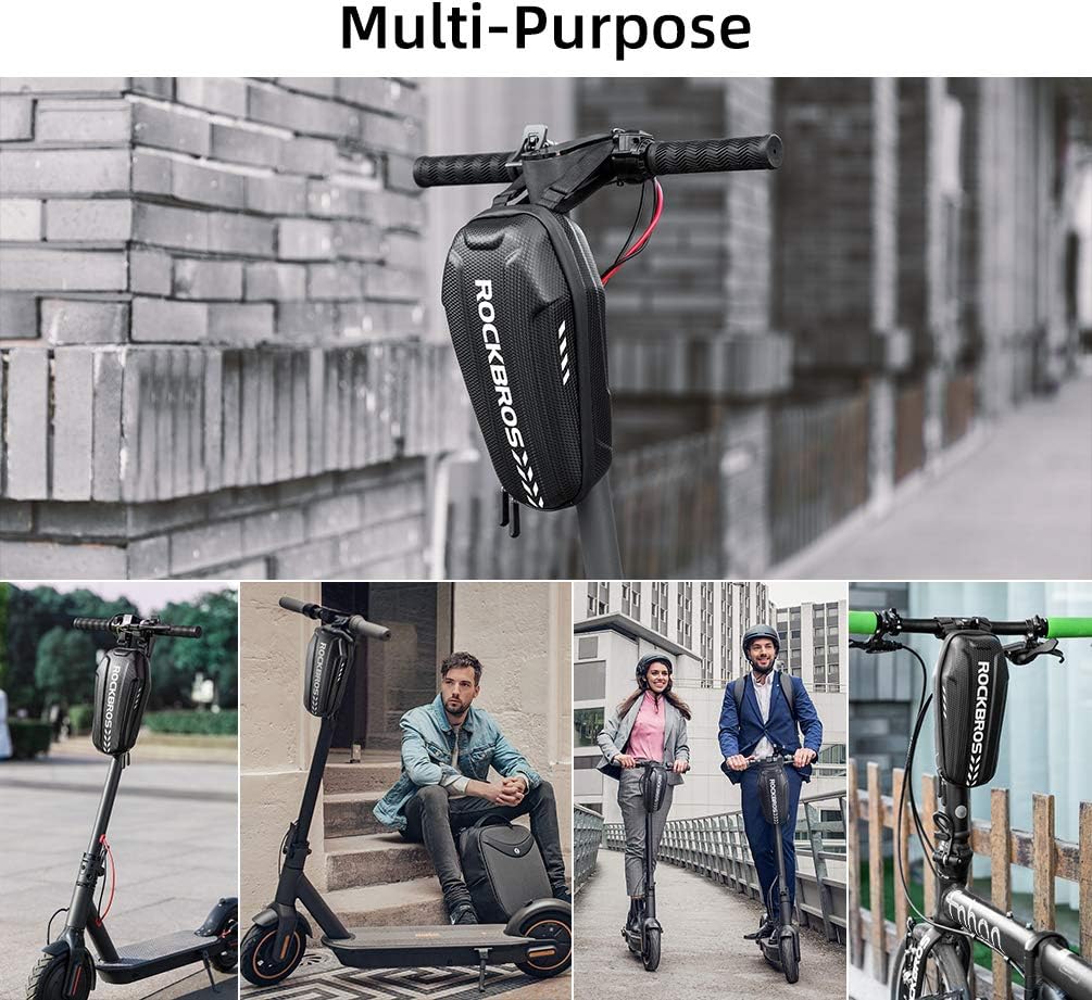 ROCKBROS Bolsa para scooter 2/3L, bolsa delantera para patinete eléctrico, bolsa de transporte para scooter, 100% impermeable y robusta (carcasa rígida de EVA), bolsa de manillar imprescindible para Xiaomi Mijia M365 / M365 Pro/Segway ES/Faltrad Eva