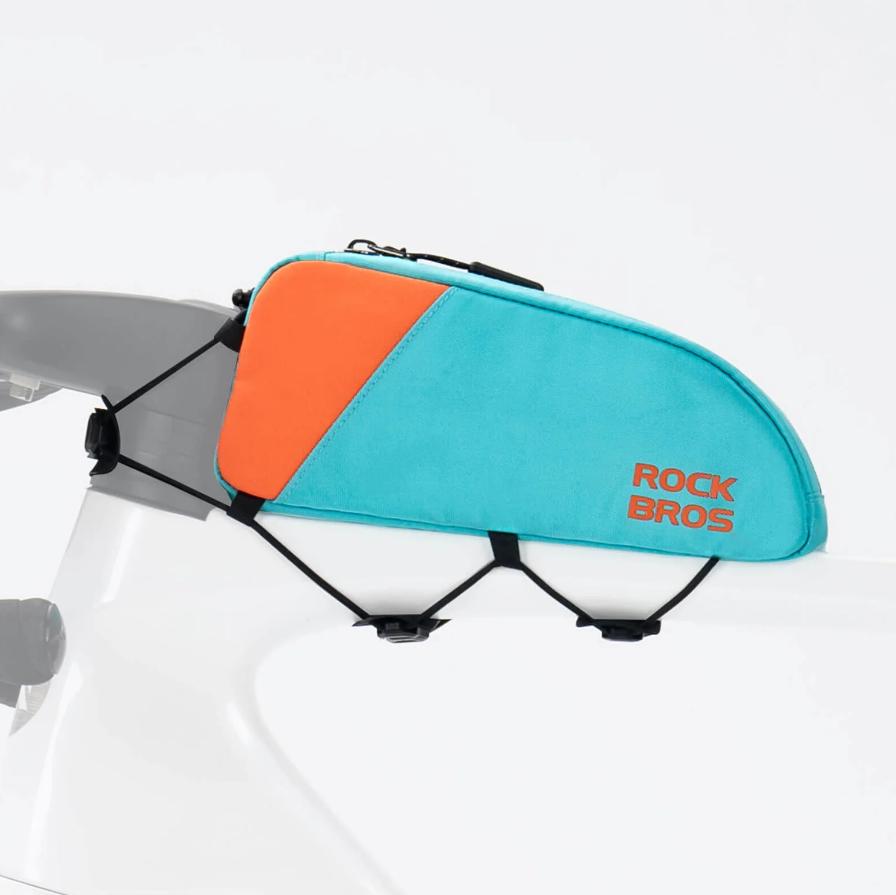 ROCKBROS Bolsa de Tubo Superior de Bicicleta Cierre de Lazo Rápido y Fijación de Cuerda Elástica 0.8L