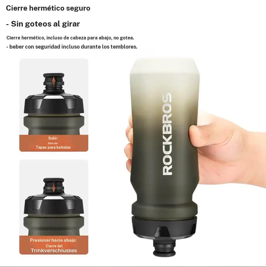 Botella Para Bicicleta Con Tapa Tipo Pull-top A Prueba De Fugas 600/750ml