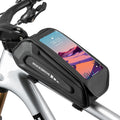 ROCKBROS Bolsa de Bicicleta Impermeable Funda de Movil para Smartphone de 6.8 inch Materiales de Alta Calidad Ventana TPU Poliéster & PU Exterior Capacidad de 1.7l Diseño de Logo Reflectante