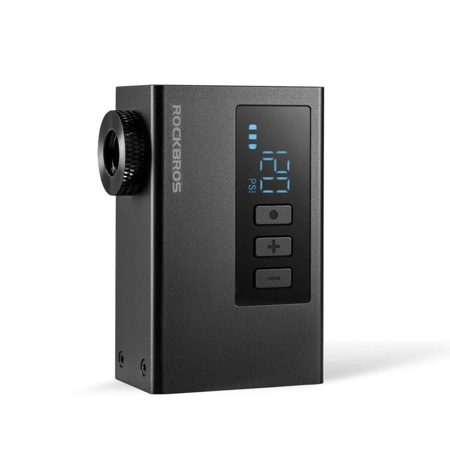 ROCKBROS MINI bomba de bicicleta eléctrica AS240 Pro 420mAh batería compatibilidad universal con válvulas pantalla LED kit completo ultraligero 132g para bicicleta de carretera mountain bike bicicleta eléctrica city bike
