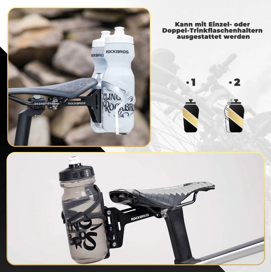 ROCKBROS Adaptador Portabotellas Bicicleta Aluminio Ajustable Soporte