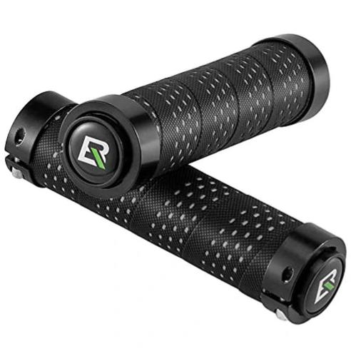 ROCKBROS Antideslizantes y con amortiguación de impactos, empuñaduras de manillar para bicicleta, diseño lock-on para MTB, carretera y e‑bike, en negro/rojo/azul/multicolor