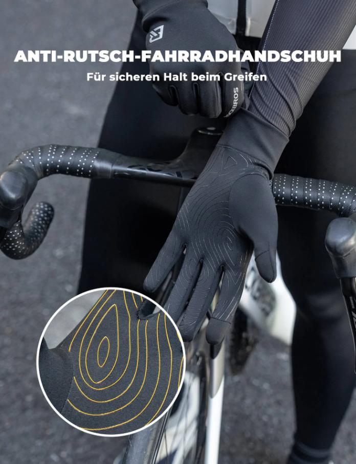 ROCKBROS guantes de ciclismo antideslizantes reflectantes con inserciones térmicas, compatibles con pantalla táctil, para conducción en invierno y bicicleta eléctrica protegete del frío