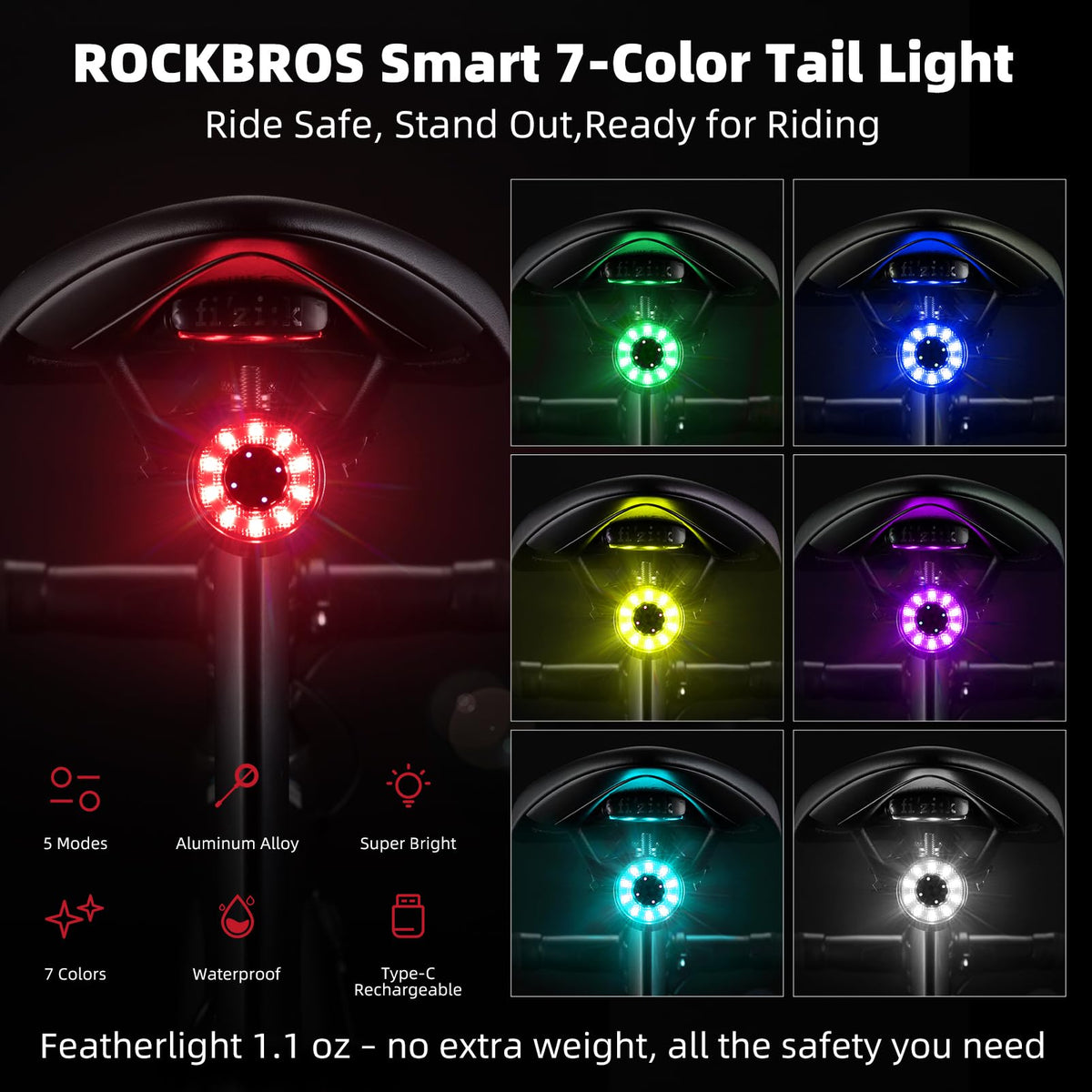 Luz trasera inteligente para bicicleta Q1MAX: luz LED con sensor de freno