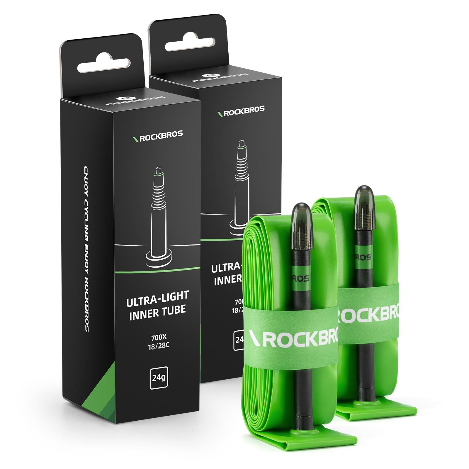 ROCKBROS Neumático de Bicicleta Ultraligero 26g 700C TPU a Prueba de Pinchazos para Ruedas de 18-28C Ligero y de Baja Fricción Compatible con Válvulas de 65mm y 85mm de Largo