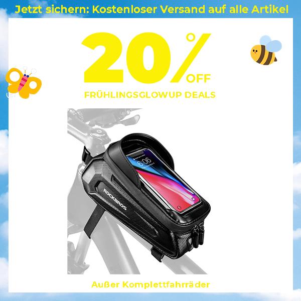 ROCKBROS Bolsa de bicicleta impermeable con pantalla táctil TPU, 1,7 l y 1,3 l, resistente al desgaste, reflectante, gran capacidad, adecuada para teléfonos móviles de hasta 6,8 inch, carcasa rígida de EVA 3D, con protección contra la lluvia