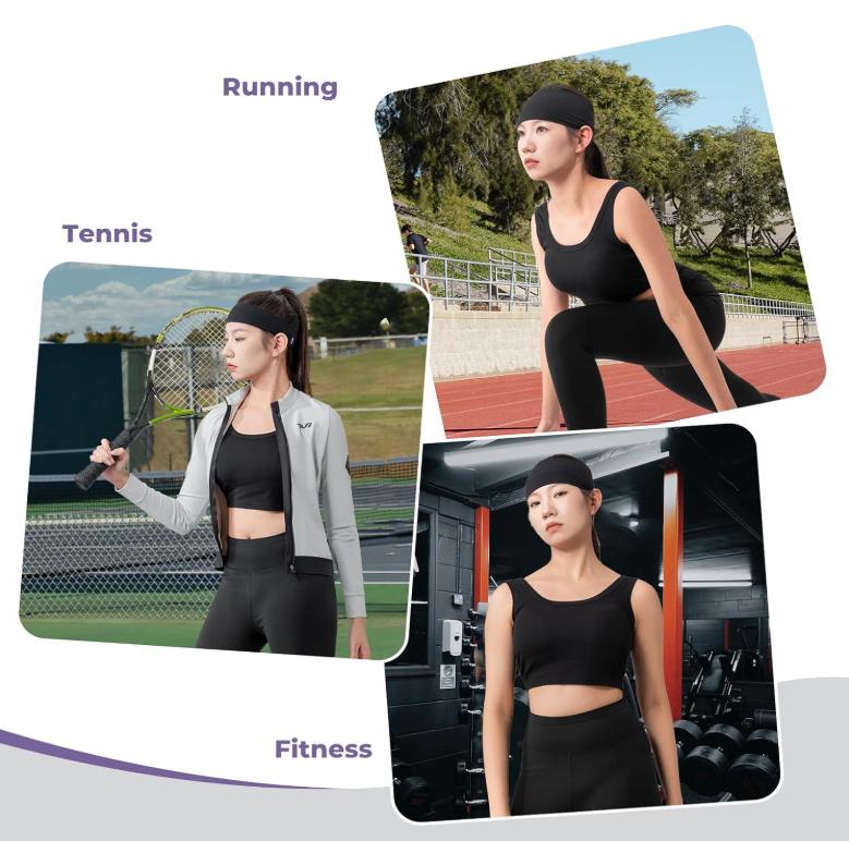 ROCKBROS TVI Bandas para la cabeza Deportivas Diadema para mujer Elástico Absorbente de sudor para correr Yoga Running Ciclismo Fitness Hairband Pañuelo en la cabeza