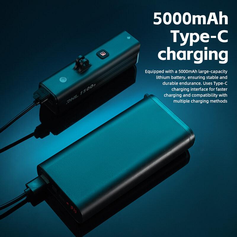 Faro para bicicleta, 1500 lúmenes, 5000 mAh