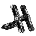 ROCKBROS soporte de botella universal para bicicleta, aleación de aluminio de alta calidad, giratorio a 90°, incluye almohadilla adaptador y goma, compatible con diámetros de 21–31,8 mm, adaptador para bicicleta y motocicleta