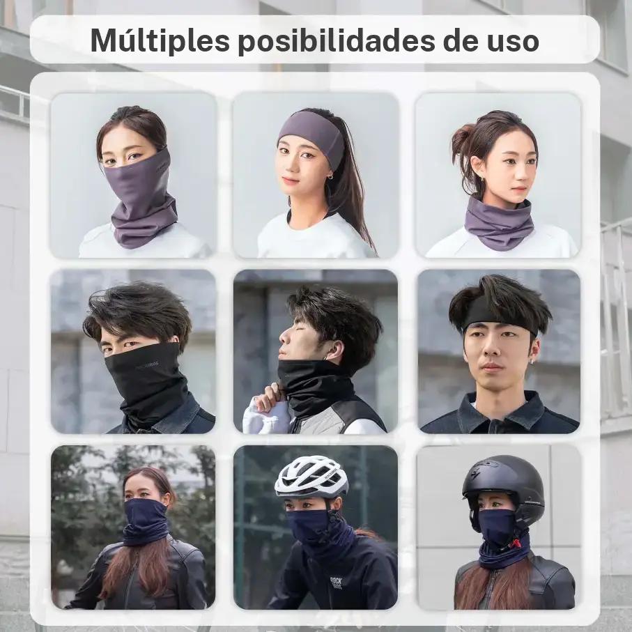 ROCKBROS Pasamontañas Multifuncionales de Lana Forrada Gorra Suave Máscara Facial Cuello Polaina