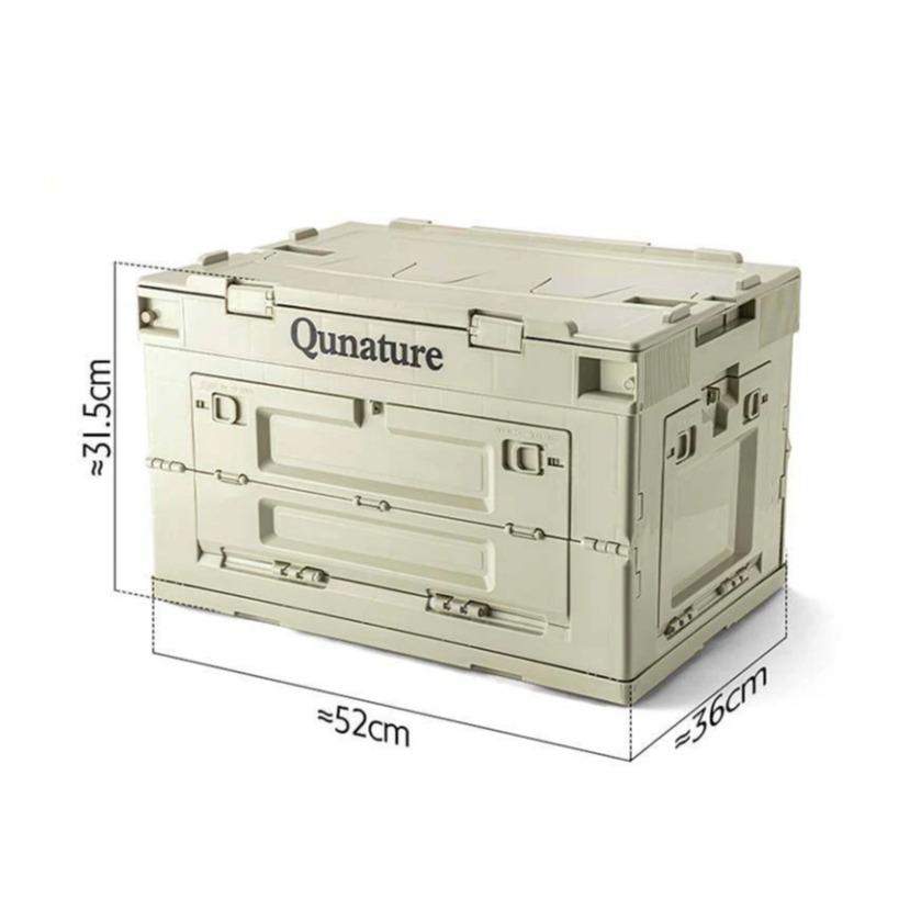 ROCKBROS Qunature caja de camping con tapa 60 L, contenedor de almacenaje plegable de PP para camping al aire libre, viajes, familia, maletero del coche, multifuncional y apilable, 2 tamaños, alta capacidad de carga, puertas cerrables, tabla de cortar ext