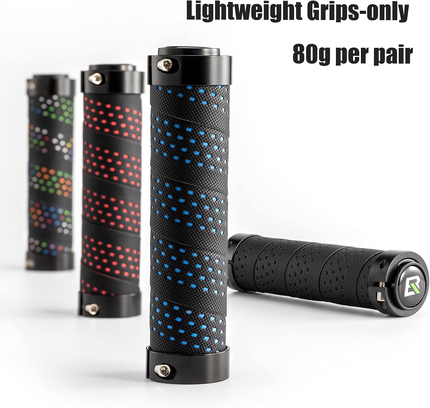 ROCKBROS Antideslizantes y con amortiguación de impactos, empuñaduras de manillar para bicicleta, diseño lock-on para MTB, carretera y e‑bike, en negro/rojo/azul/multicolor