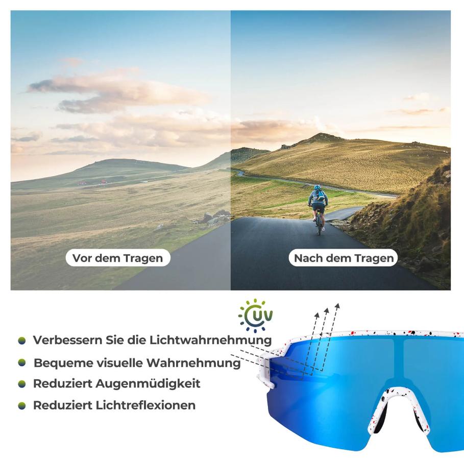 ROCKBROS Gafas Deportivas Polarizadas – Gafas de Ciclismo Antiviento con Protección UV400 ‍️ Ligeras, Estilosas y Resistentes – Perfectas para Ciclismo, Correr, Aire Libre & Urbano & Diario ️ Unisex