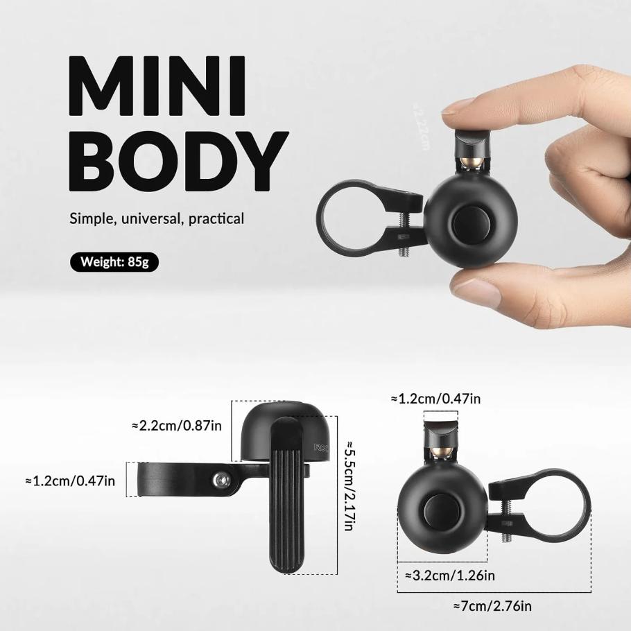 ROCKBROS Sonido Fuerte y Nítido Campana Bicicleta de Carretera 100dB para Manillar Curvado 22.2mm Ergonómica & Compatible Materiales de Alta Calidad Fácil Instalación Incluye Llave Allen