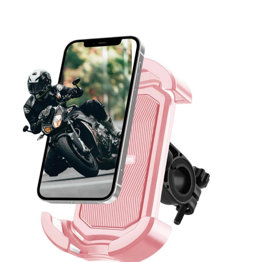 ROCKBROS Soporte Móvil Bicicleta & Moto – Rotación 360°, Antigolpes & Seguro, para Smartphones 4.7–7 Pulgadas, Fácil Instalación Material EVA Resistente Puerto de Carga Compatible con Teléfonos, Ideal E-Bike, Bicicleta de Carretera, MTB, Urbano