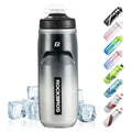 ROCKBROS botella de agua para bicicleta 620 ml, botella deportiva con función de enfriamiento durante 5 horas, sin BPA y a prueba de fugas, ideal para viajes en bicicleta y desplazamientos por negocios