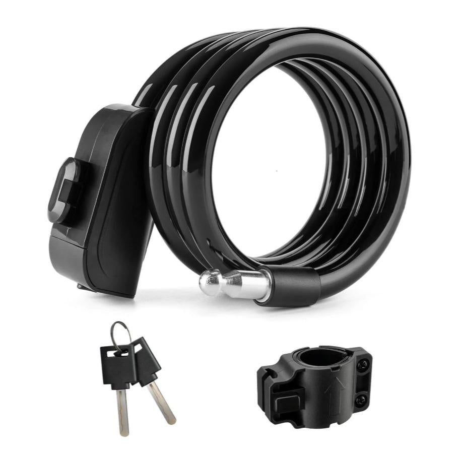 ROCKBROS candado para bicicleta de 110 cm / 11 mm con núcleo de aleación de zinc reforzada y cable de acero 7x7 para alta seguridad y durabilidad