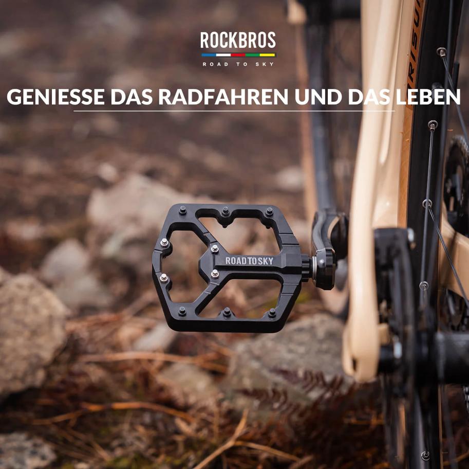 ROCKBROS ROAD TO SKY Pedal de bicicleta 9/16 inch CNC aleación de aluminio Antideslizante Sellado 13.6*11*0.8cm Agarre cómodo para bicicleta de montaña y bicicleta eléctrica