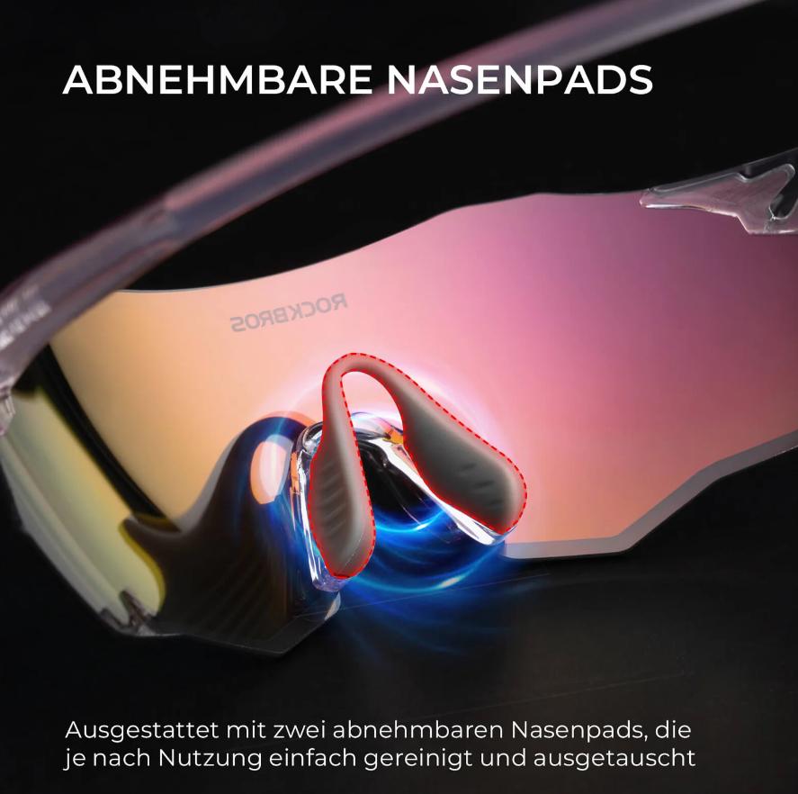 ROCKBROS Gafas de ciclismo Unisex Gafas de sol fotocromáticas Polarizadas Protección UV400 Sin montura Material TR90 22 g Bisagras de doble resorte Almohadillas de silicona antideslizantes Gafas de sol natural material Gafas deportivas
