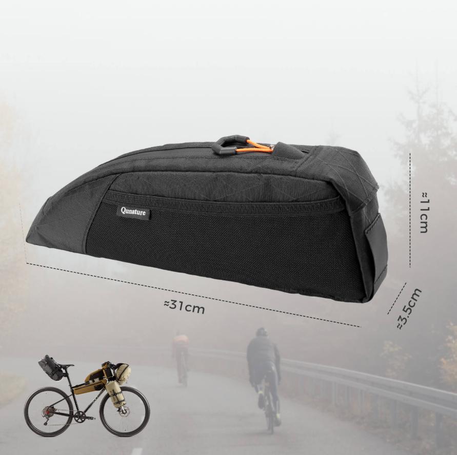 ROCKBROS Bolsa de tija superior para bicicletas gravel y de carretera, diseño espacioso con batería externa de 20.000 mAh, compartimento elástico de malla para herramientas y snacks