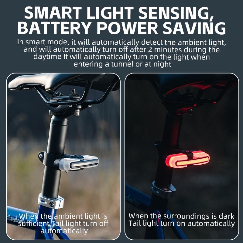 Luz trasera para bicicleta con sensor inteligente y función de luz de freno