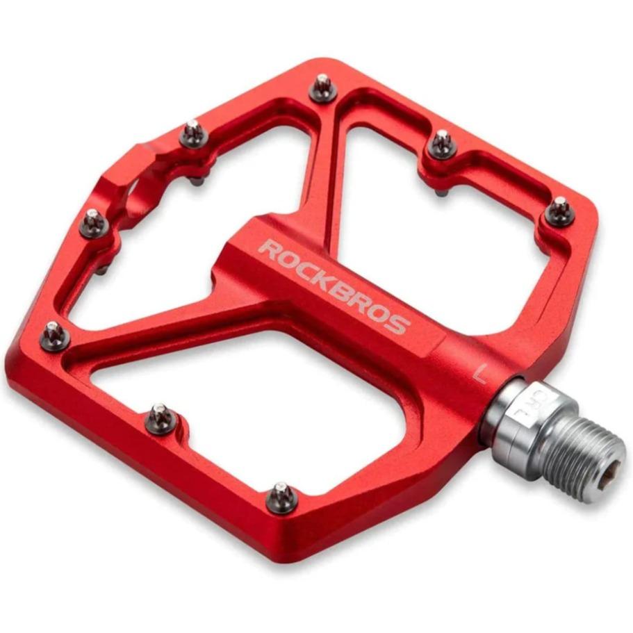 ROCKBROS Pedal de Aluminio 9/16 inch con Plataforma Ancha de 104mm y Super Agarre 8 Puntas de Acero Inoxidable CNC Precisión para MTB E-Bike & Bicicleta Urbana