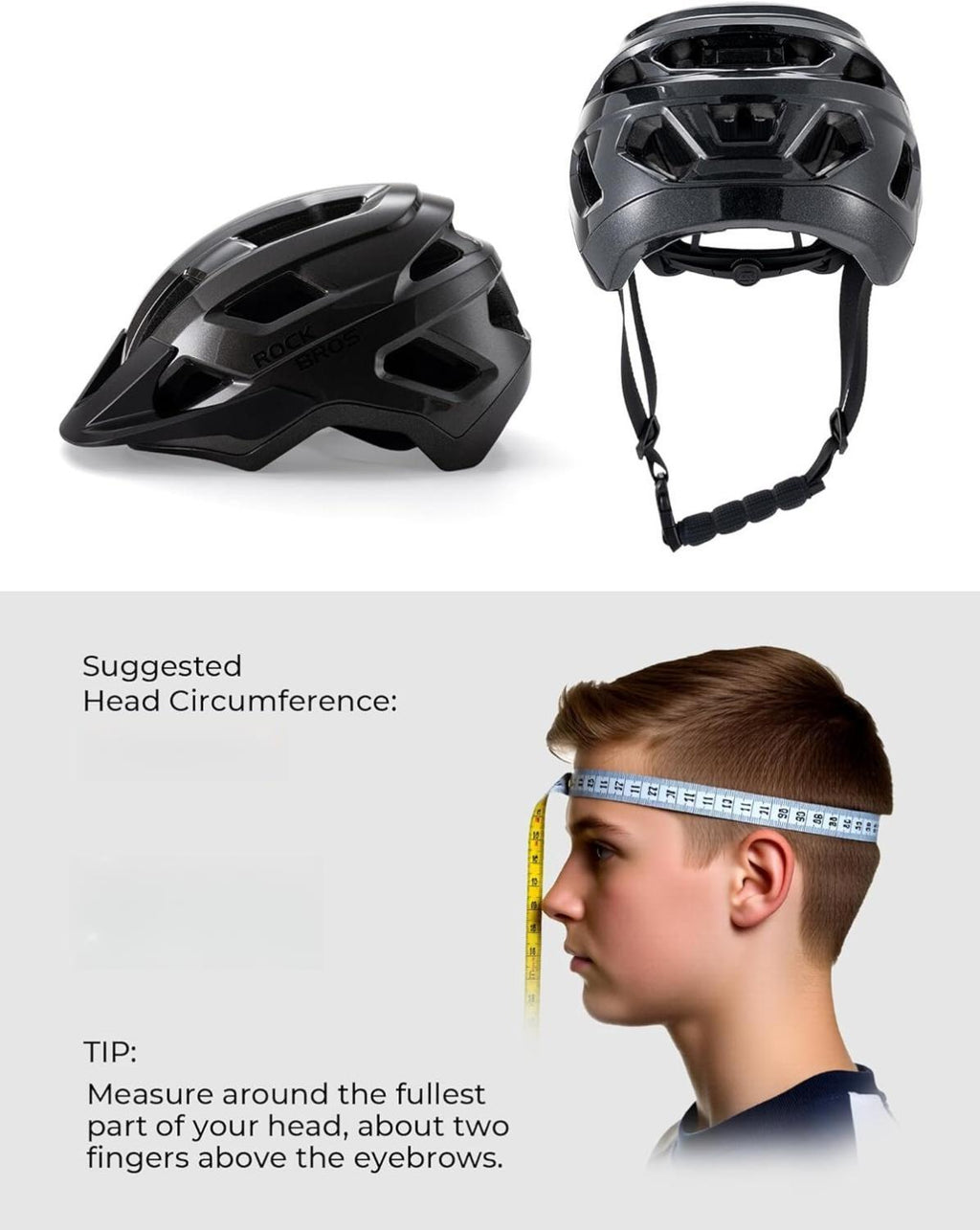 ROCKBROS casco de bicicleta certificado CE para jóvenes y niños con visera desmontable ajuste profundo seguro para MTB BMX descenso en bicicleta y patinaje con ventilación a 360 grados