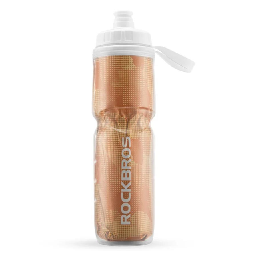 ROCKBROS botella de agua para bicicleta 670 ml, a prueba de fugas, botella deportiva con tapa de presión, sin BPA, ligera y robusta, para entrenamiento en bicicleta y senderismo, rosa