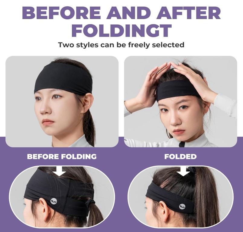 ROCKBROS TVI Bandas para la cabeza Deportivas Diadema para mujer Elástico Absorbente de sudor para correr Yoga Running Ciclismo Fitness Hairband Pañuelo en la cabeza