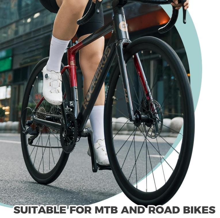 ROCKBROS Tacos de Pedal SPD, Pedal de Bicicleta de Carretera de Aleación de Aluminio con Tensión Ajustable, Rodamientos Sellados, Eje de CrMo, Incluye Clips, Duradero, Antideslizante, para Carretera y Entrenamiento