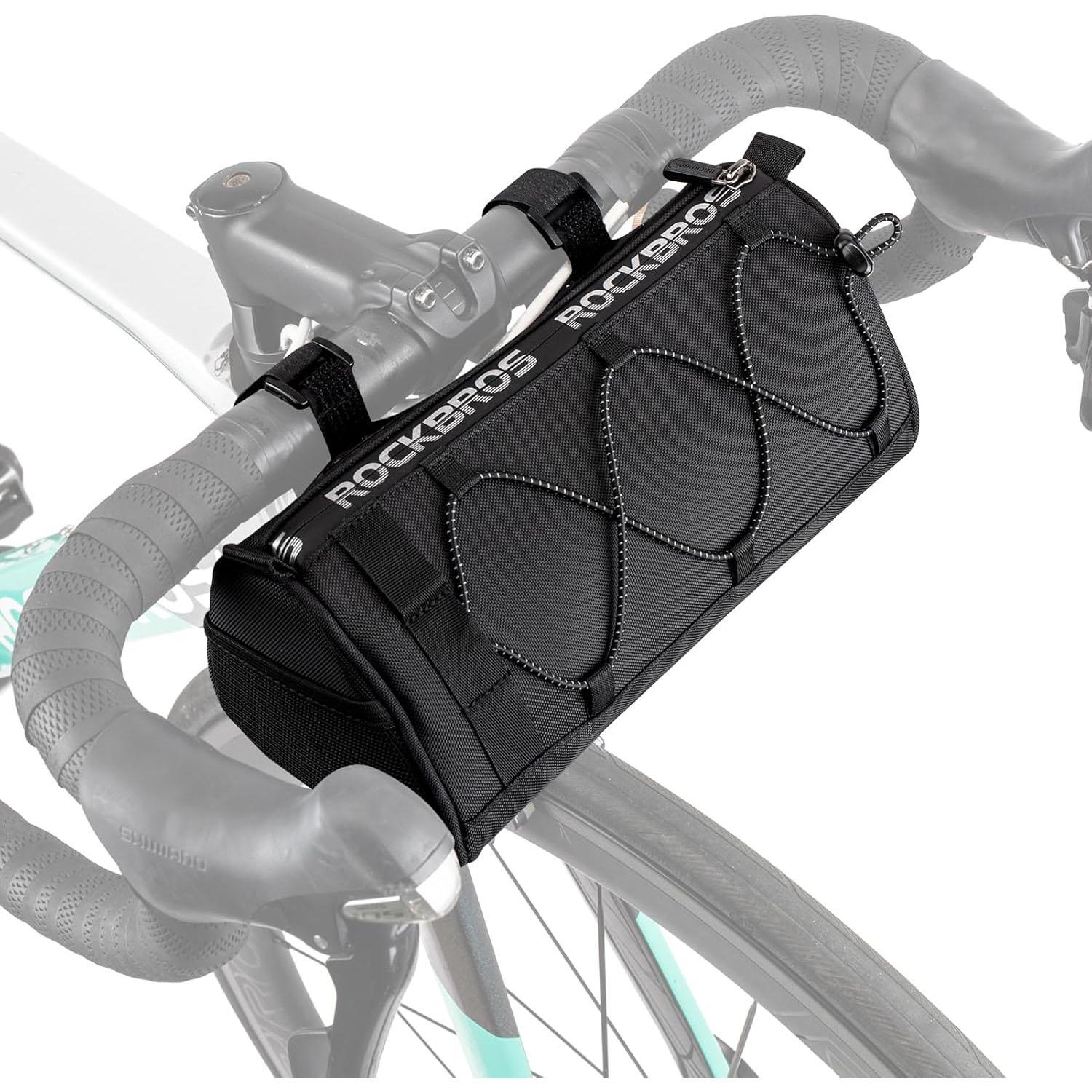 ROCKBROS Bolsa de Manillar Bolsa de Bicicleta Multifuncional Manillar Bolsa de Bicicleta con Correa de Hombro 1,5L