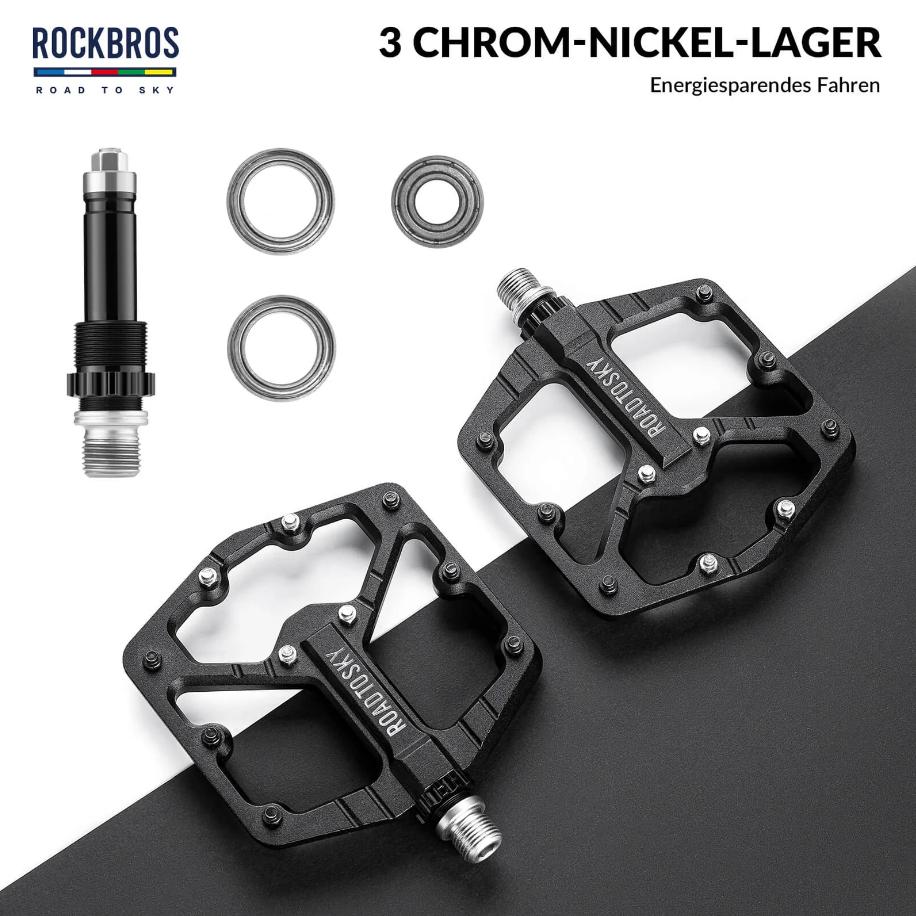 ROCKBROS ROAD TO SKY Pedal de bicicleta 9/16 inch CNC aleación de aluminio Antideslizante Sellado 13.6*11*0.8cm Agarre cómodo para bicicleta de montaña y bicicleta eléctrica