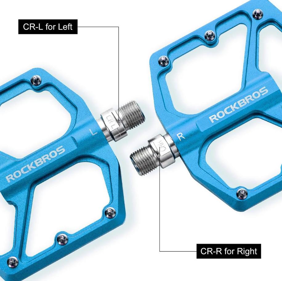 ROCKBROS Pedal de Aluminio 9/16 inch con Plataforma Ancha de 104mm y Super Agarre 8 Puntas de Acero Inoxidable CNC Precisión para MTB E-Bike & Bicicleta Urbana
