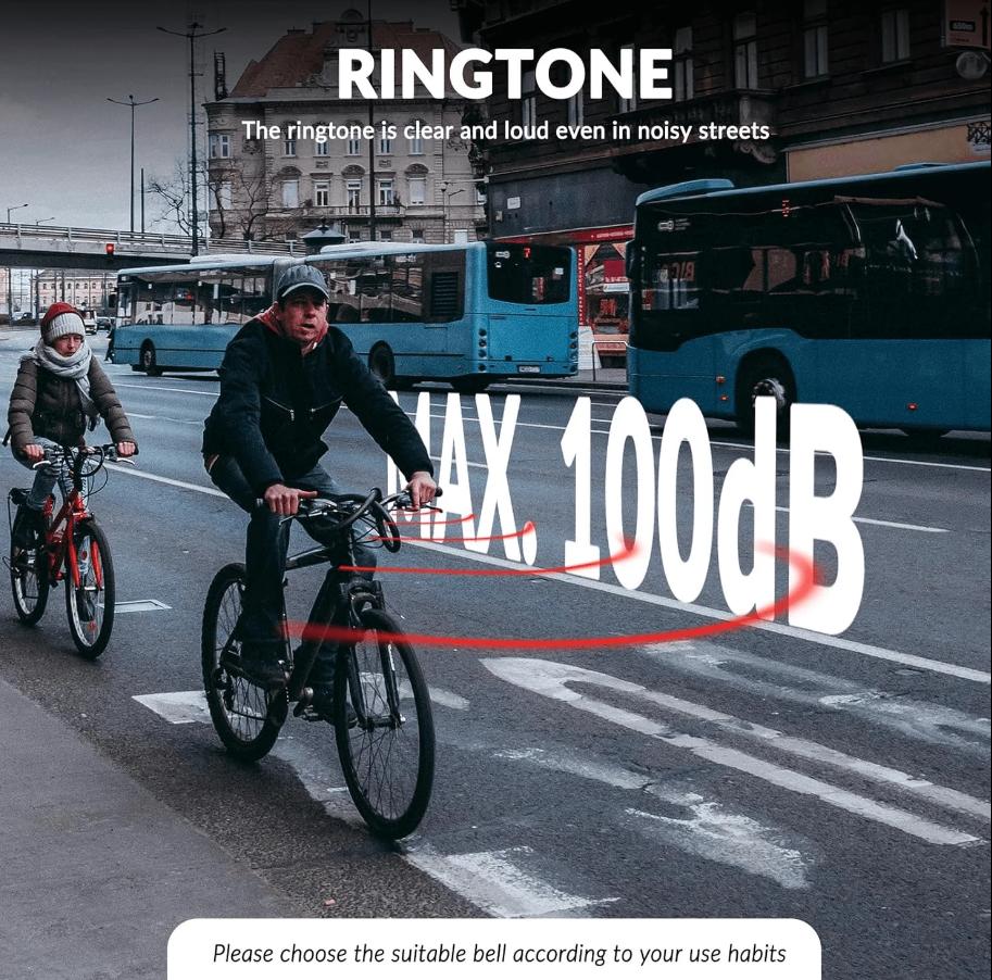 ROCKBROS Sonido Fuerte y Nítido Campana Bicicleta de Carretera 100dB para Manillar Curvado 22.2mm Ergonómica & Compatible Materiales de Alta Calidad Fácil Instalación Incluye Llave Allen
