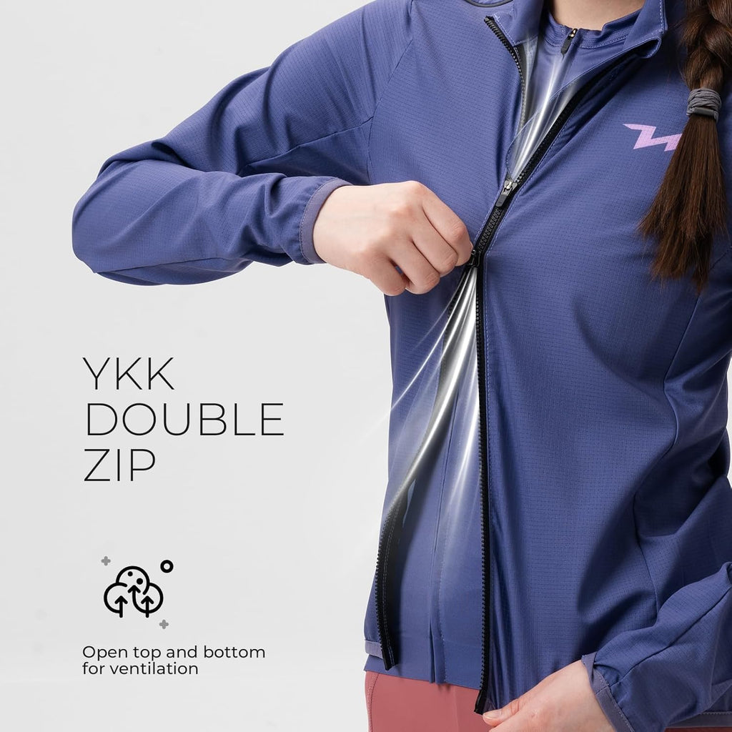 JACKA DE BICICLETA ROCKBROS TVI para mujer, transpirable y cortavientos, con cremallera YKK y detalles reflectantes, para correr, ir al trabajo en bicicleta, senderismo, camping y deportes al aire libre