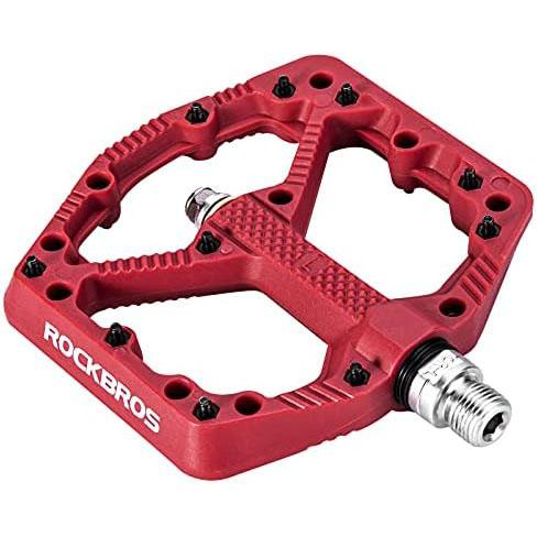 ROCKBROS Pedal de Bicicleta de Nylon MTB Pedal Antideslizante Resistente al Desgaste 9/16’’ Pedales para MTB, Bicicleta de Carretera, Bicicleta Eléctrica