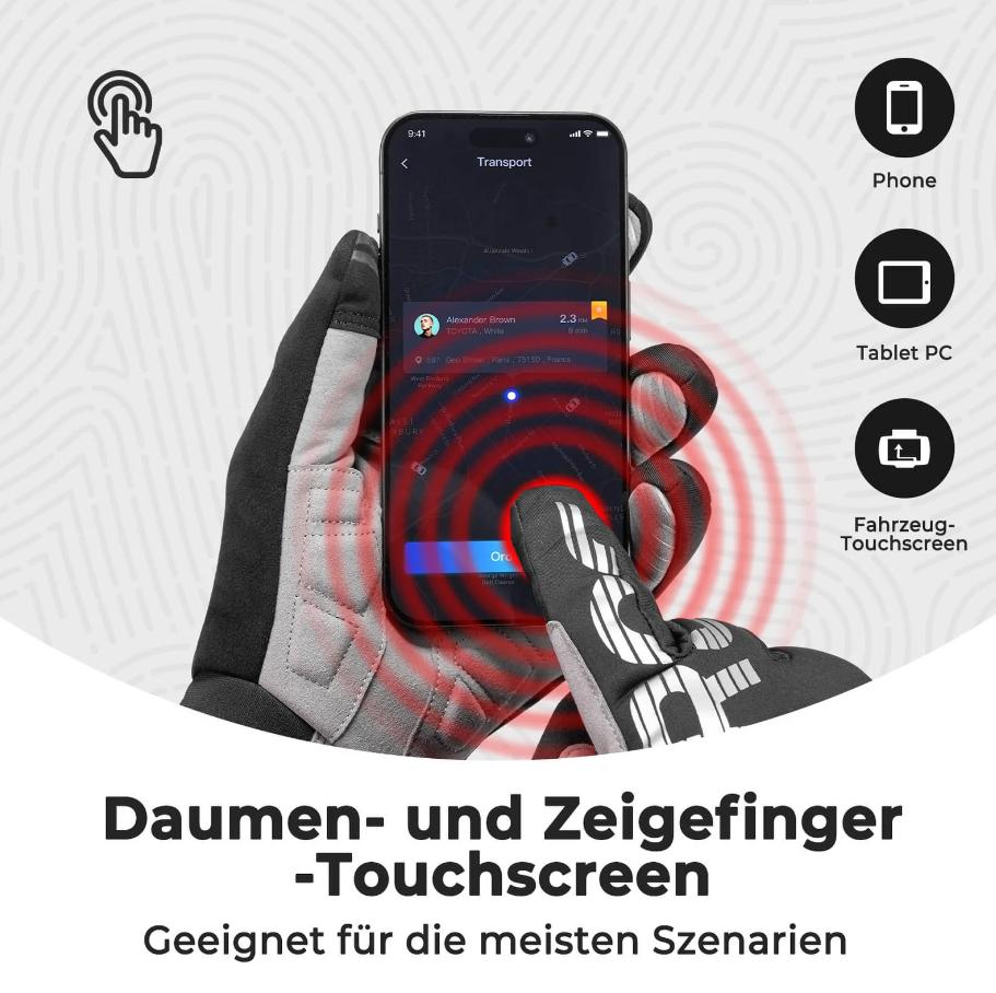 Guantes de ciclismo ROCKBROS de dedos completos con función de pantalla táctil