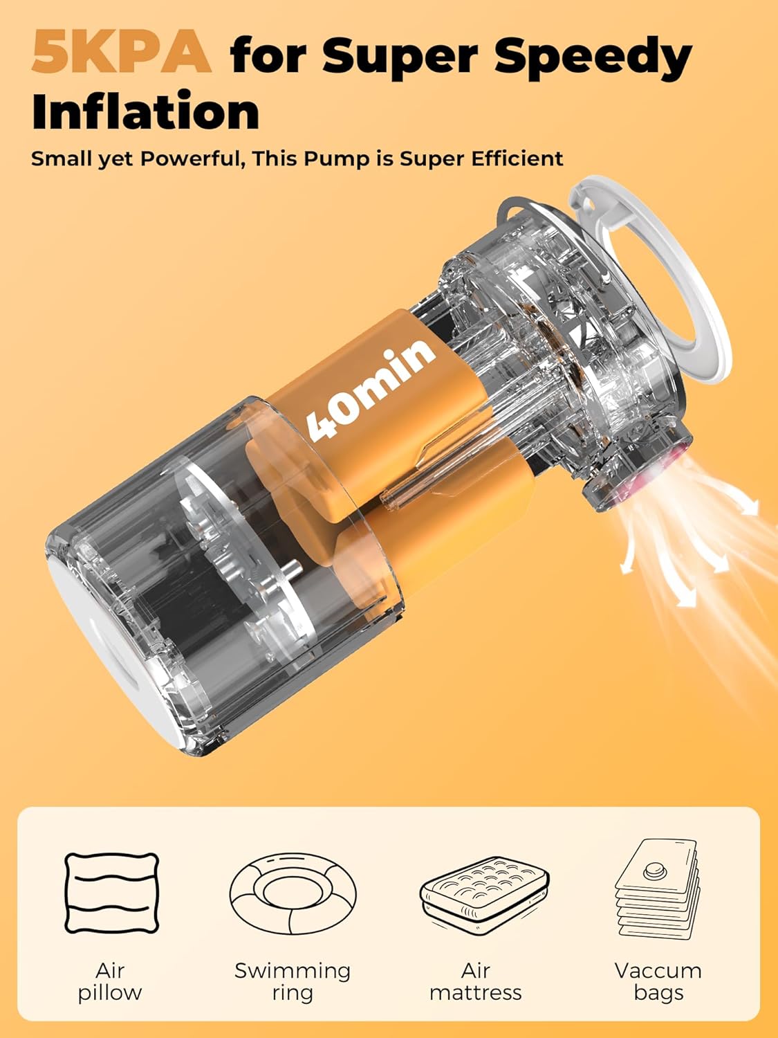 Mini Bomba De Aire Eléctrica Para Acampada Y Equipamiento De Actividades Al Aire Libre