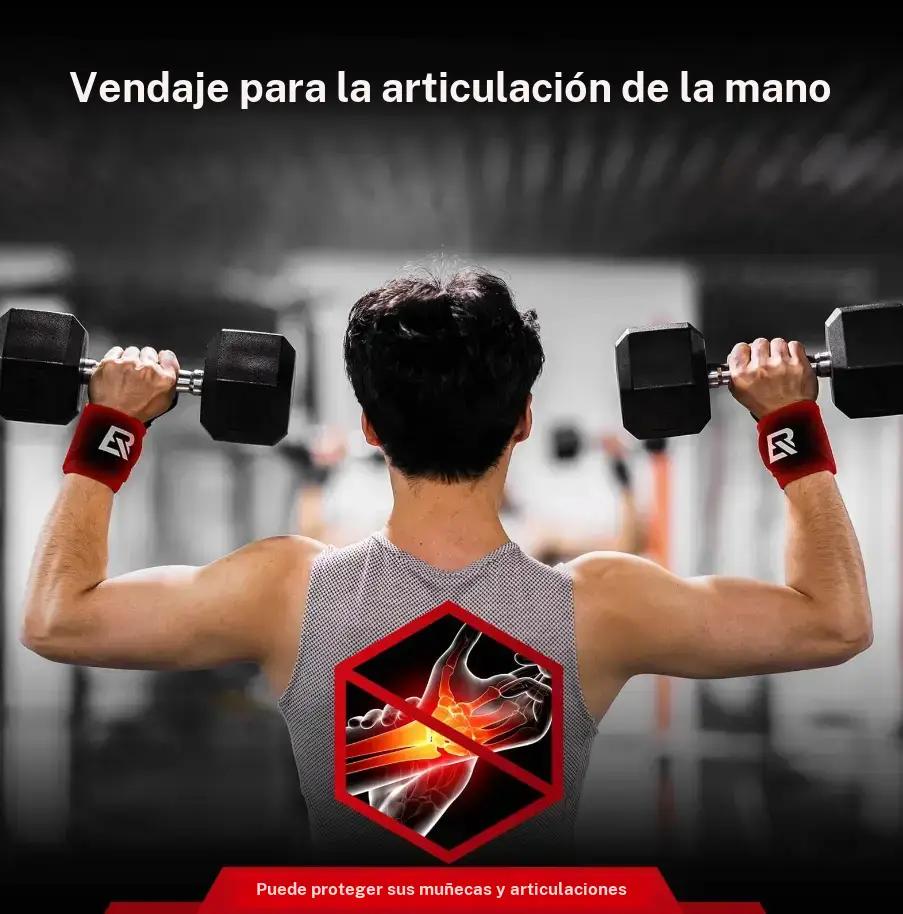 ROCKBROS venda de muñeca, 1 par, soportes de sujeción transpirables para entrenamiento y fitness, material de nailon elástico, soporte fuerte para mujeres y hombres – vendas de muñeca