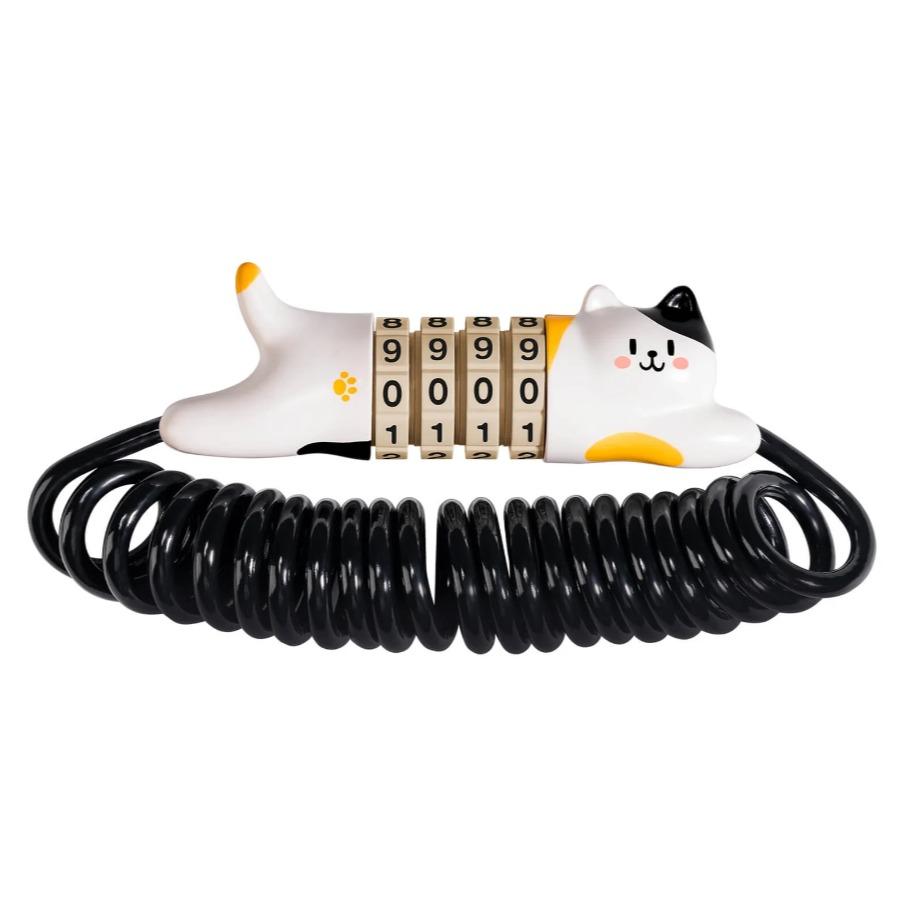 ROCKBROS Candado Infantil Multifuncional con Diseño de Gato Compacto Ligero Impermeable Resistente a Arañazos 130 cm Ideal para Bicicletas Scooters y Accesorios
