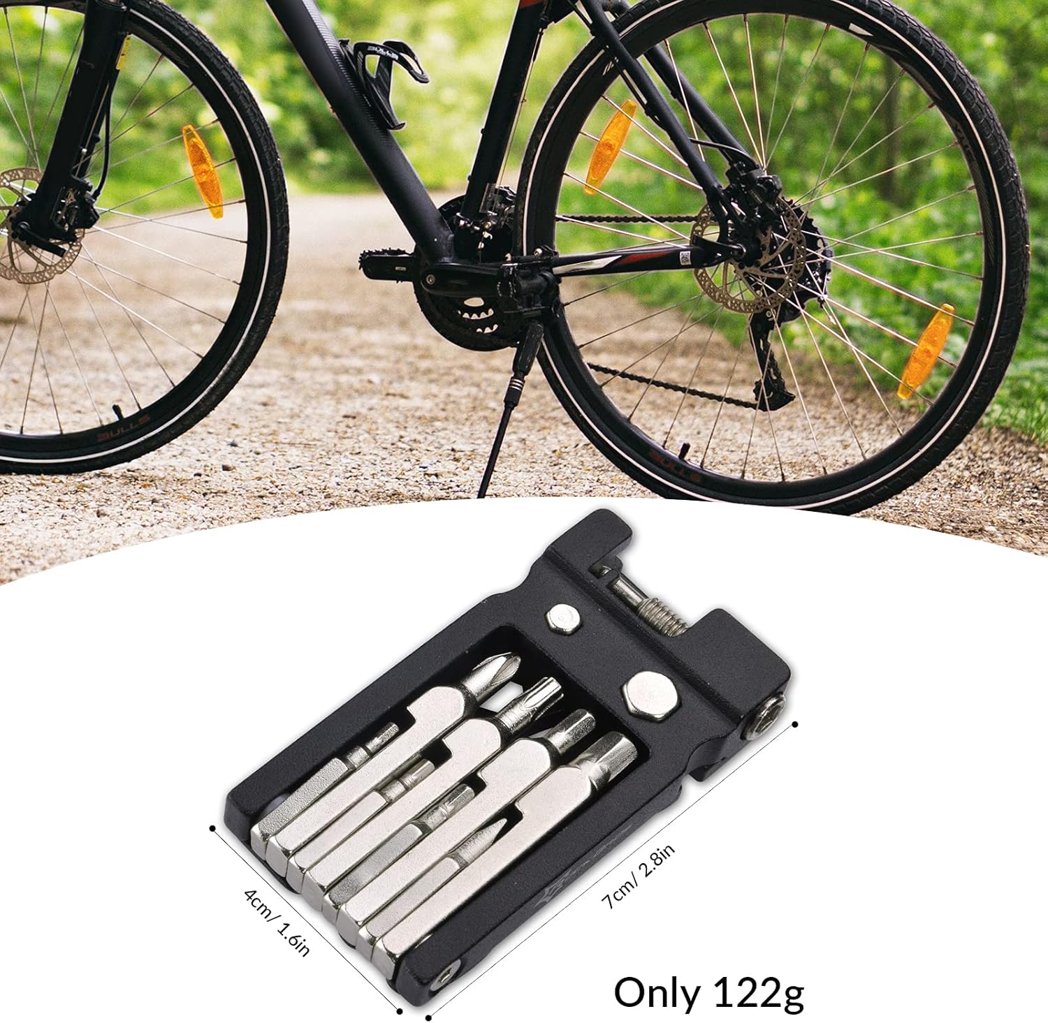 ROCKBROS Jogo de herramientas multifunción para bicicleta 20 en 1, set de reparación plegable de acero inoxidable
